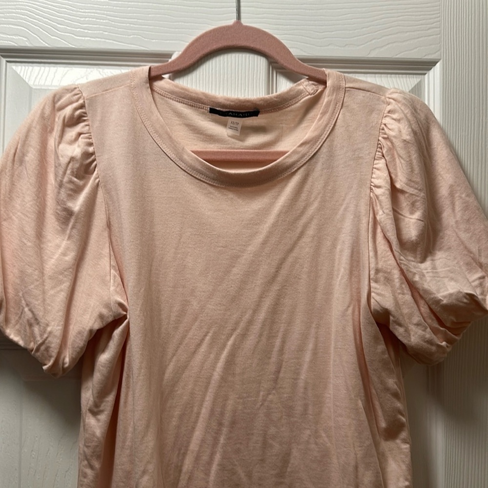 Tahari cotton puff sleeve shirt